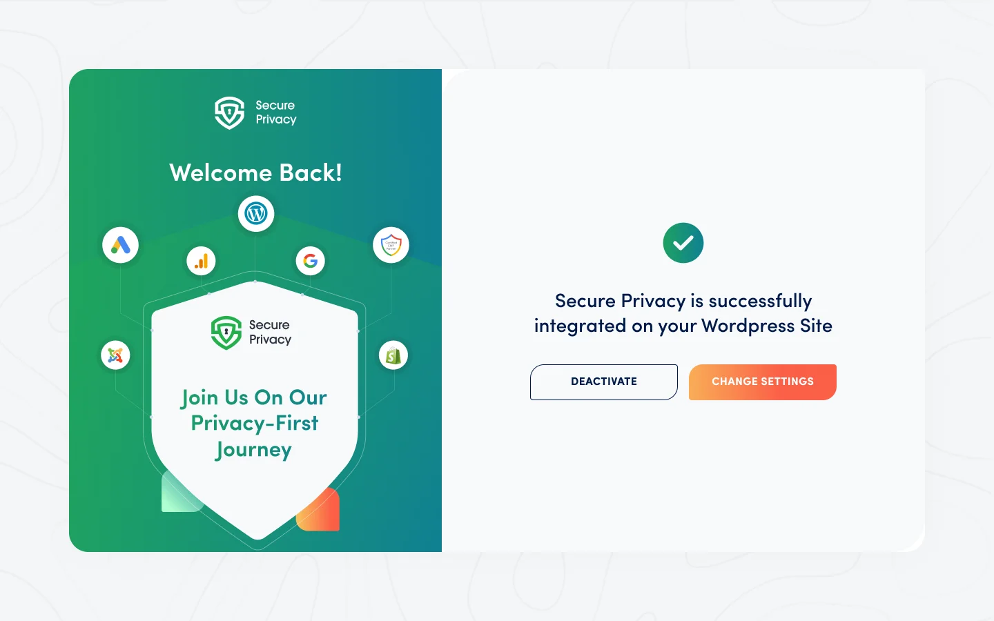 Domain successfully added confirmation screen in Secure Privacy CMP