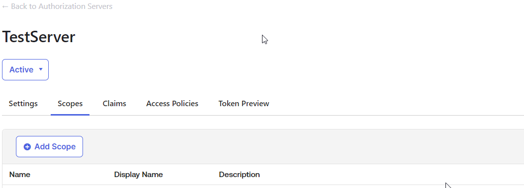Okta OIDC app scopes configuration panel showing required scopes enabled