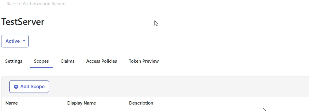 Okta OIDC app scopes configuration panel showing required scopes enabled