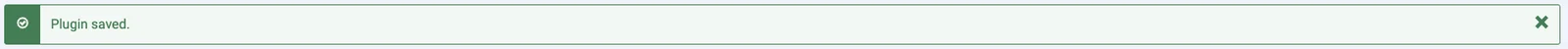 Joomla confirmation message: Plugin saved